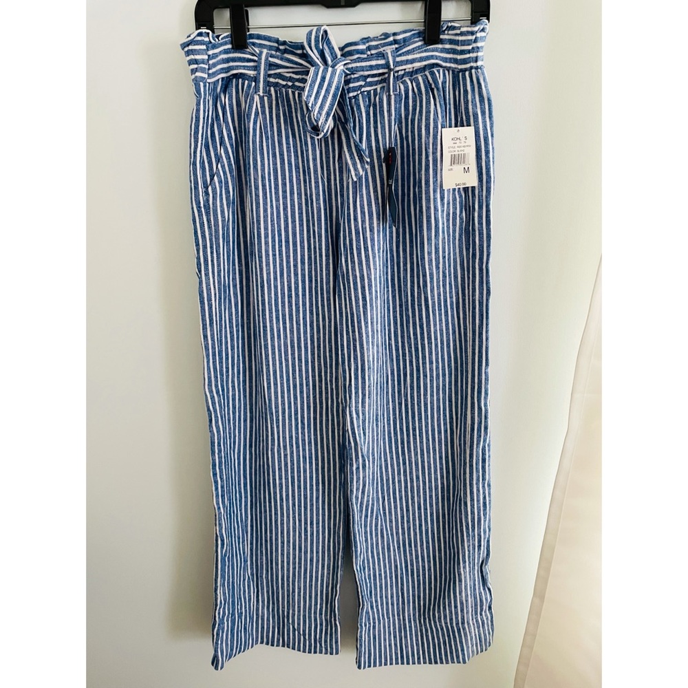 Blue and White Striped Canvas Pant (size M)